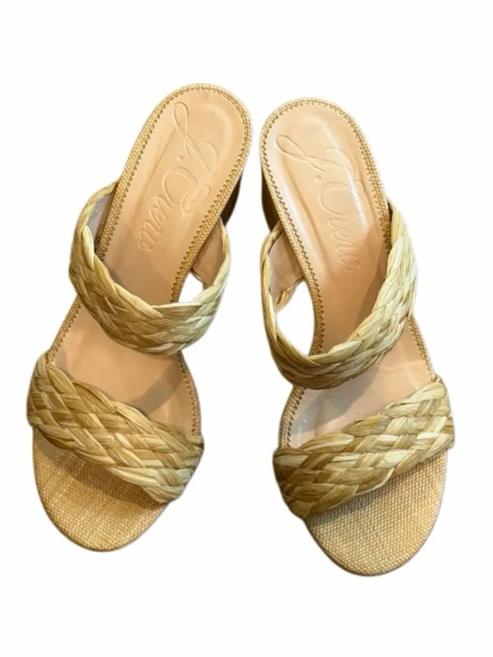 J.Crew Raffia Heel Sandals 7.5 - Picture 2 of 6